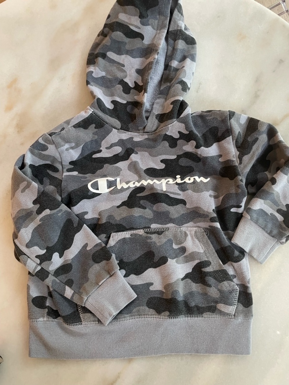 Champion Gray Camouflage Kids Hoodie Sweatshirt